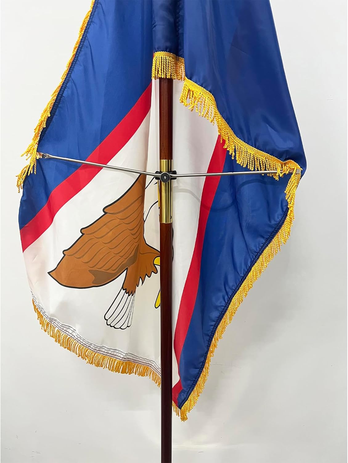 FRF FLAG Indoor Flagpole 8 FT, Wood Flagpole Dark Red, OAK Flag Pole, Fits Indoor Flag Sets and Display Sets