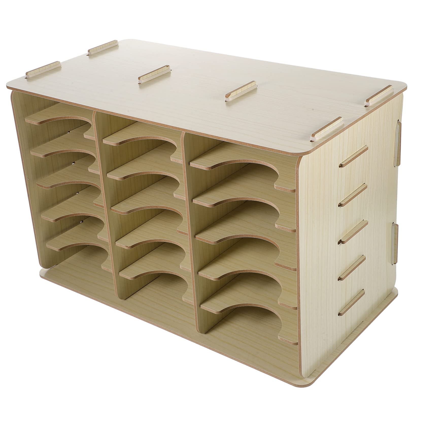 STOBOK Porta Cellulare in Legno per Scrivania Organizer da Tavolo Scomparti Multipli Espositore per Telefono Cellulare Scatola Portaoggetti da Ufficio
