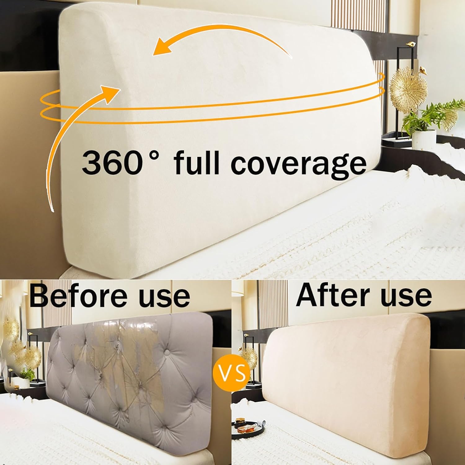 Crystal Velvet Stretch Bed Headboard Slipcover,Soft Bed Backrest Protector,Wrinkle-Resistant Smooth Fabric Thicken Machine Washable for Bedroom(Gray,86.7in)