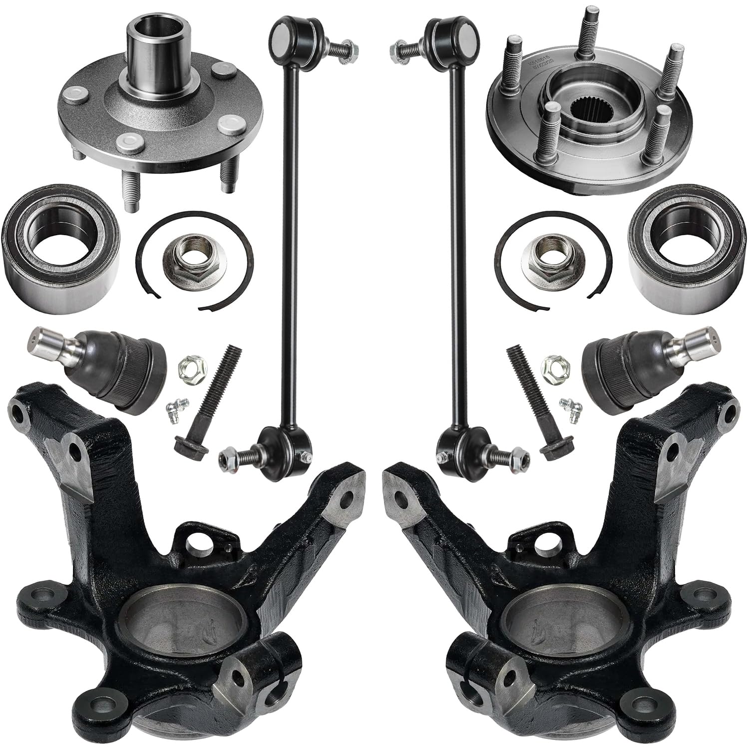 Detroit Axle - 8pc Front Steering Knuckles Kit for 2005-2012 Ford Escape