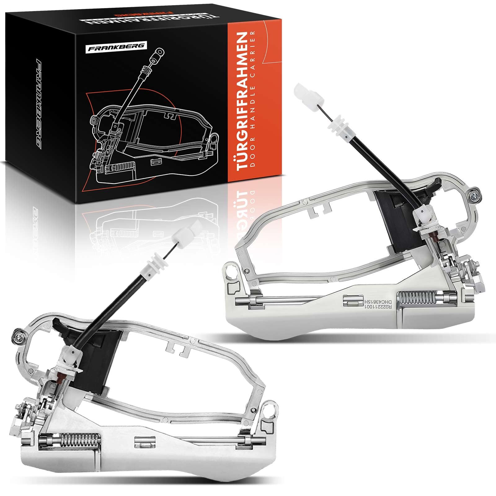 Frankberg 2x Door Handle Carrier Front Left and Right Compatible with X5 E53 SUV 2000-2006 Replace# 51218243616 51218243615