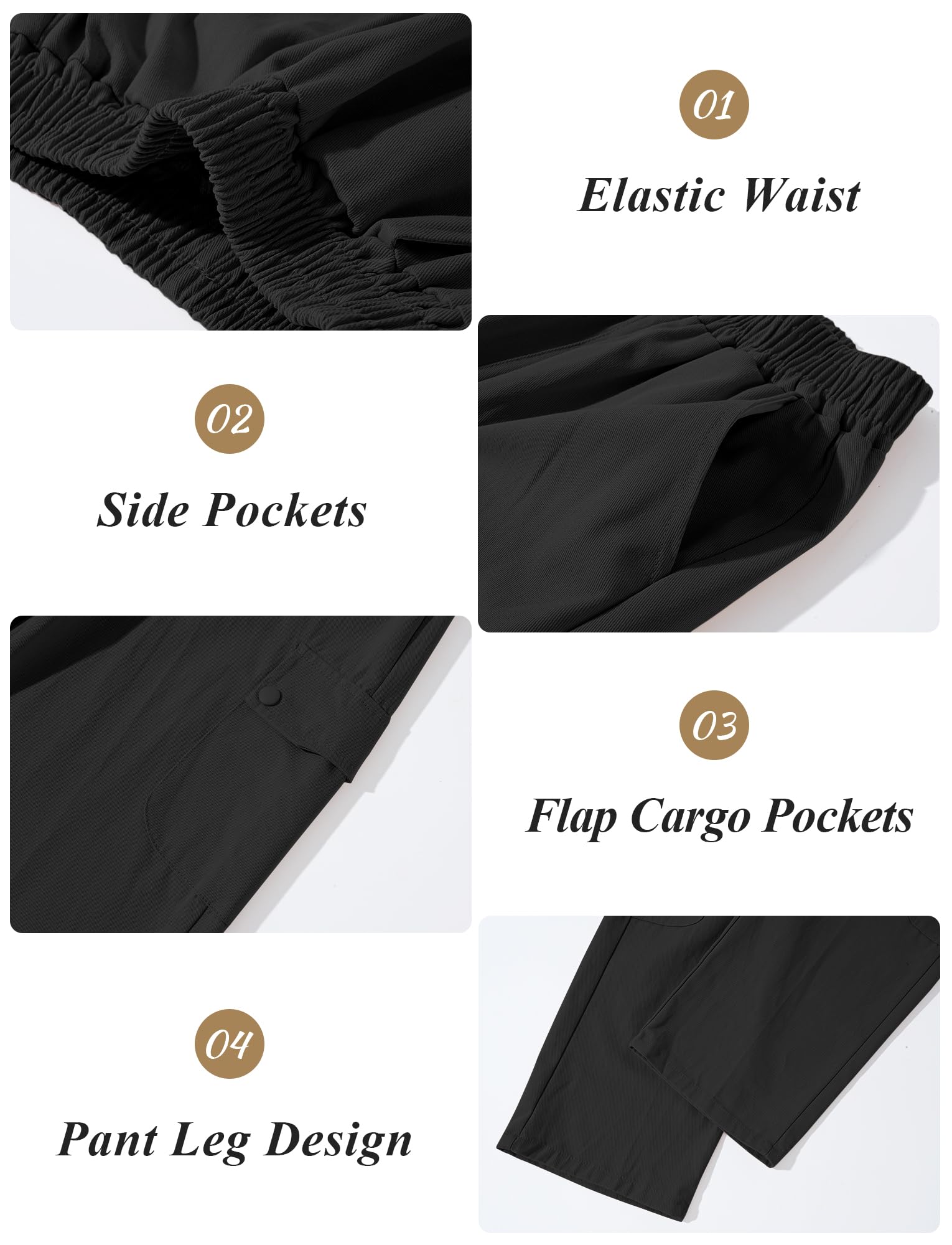Maeau Pantaloni cargo per ragazzi Pantaloni larghi per bambini Pantaloni della tuta in cotone Pantaloni della tuta larghi Hip Hop Joggers elastico in vita