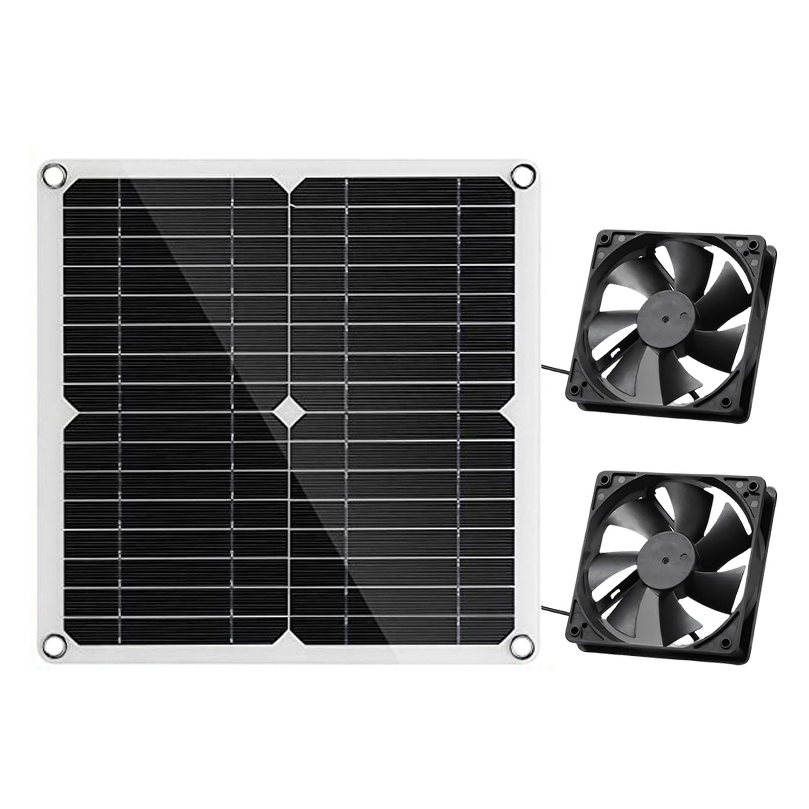 Kokdid Add Duals Fanss 12W Solar Panel Powered Exhaust Fan Cooling Ventilator Exhaust For Dog Chicken House Greenhouses Enduring Panel Set