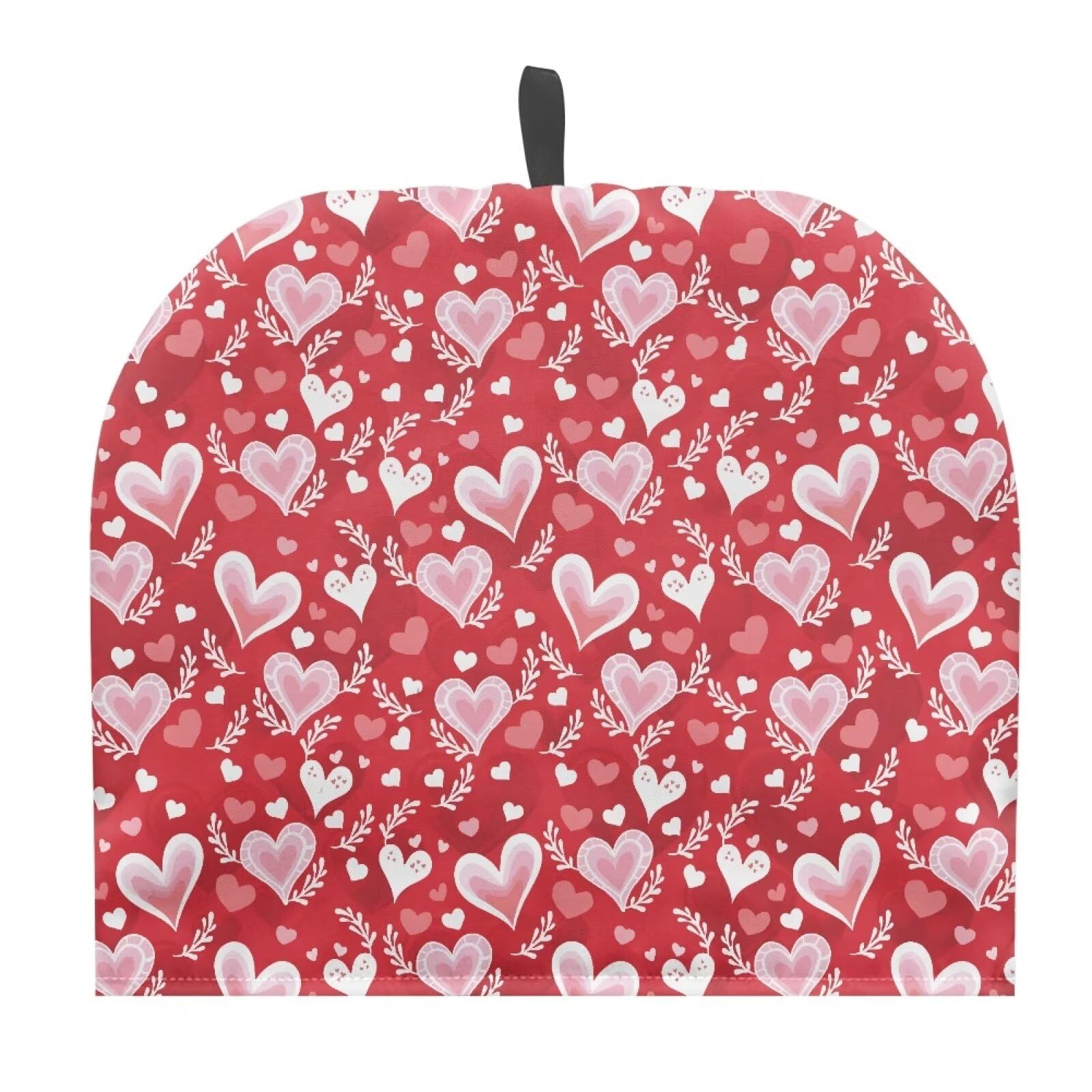Veniyate Valentine Day Love Heart Tea Cozy for Teapot Tea Kettle Canvas Teapot Cozies Dust Cover,Kitchen Home Decor