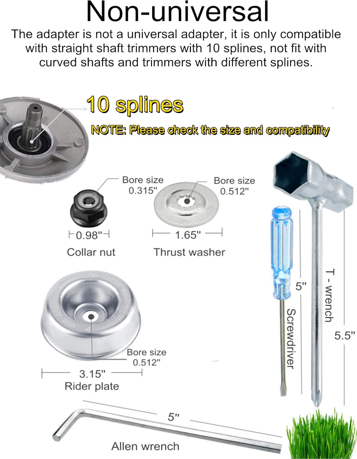 GS Alderaul Upgraded 8 in Steel Wire Brush Cutter Trimmer Head Kit, 7pcs Weed Eater Wire Brush Kit, with Weed Eater Blade Adapter Kit, for String Trimmers, Weed Eater Head, Lawn Mower, Rust Removal. : Patio, Lawn & Garden