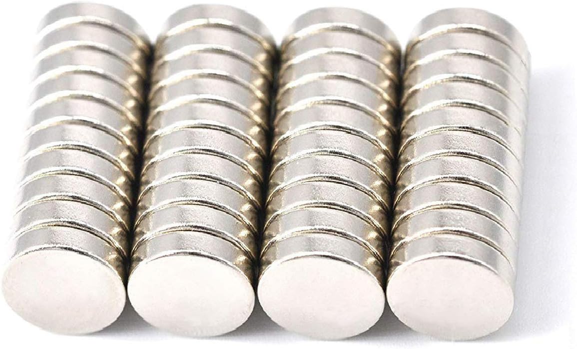 Magnetpro Neodymium Super Magnets, 40 Pack - 10x3 mm, Round, Glass, Silver - Up to 2.3 kg Adhesive Strength