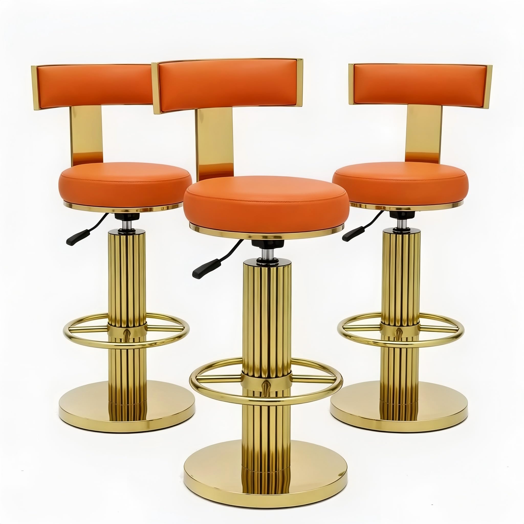 FUNROLUX Adjustable Swivel Bar Stools Set 3 Kitchen Counter Height Stools
