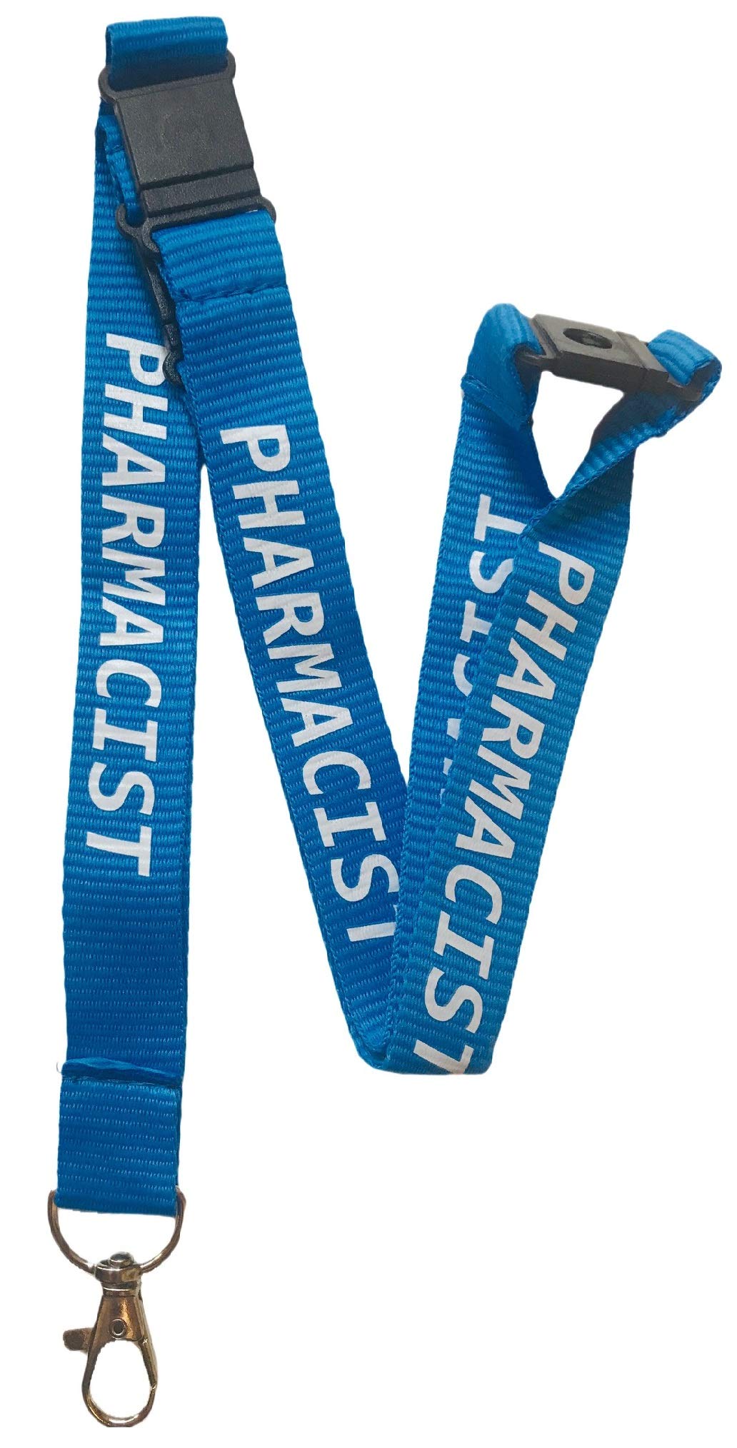 PAC Supplies Global 20mm Blue Pharmacist Lanyard With 3 Point (Triple) Safety Breakaway
