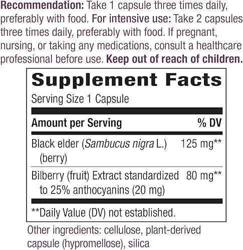 Miniatura 5 de Nature's Way Premium Extract Bilberry, Eye Health*, 90 Capsules