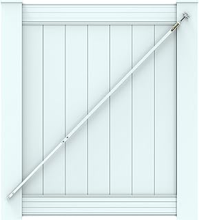 White True Latch 8' Telescopic Gate Brace - White Vinyl Fence Anti Sag Gate Kit - Extends from 52" to 96" - Gate Hardware Kit for Outdoor Vinyl Fence Gates, 1 Patented USA Made Brace