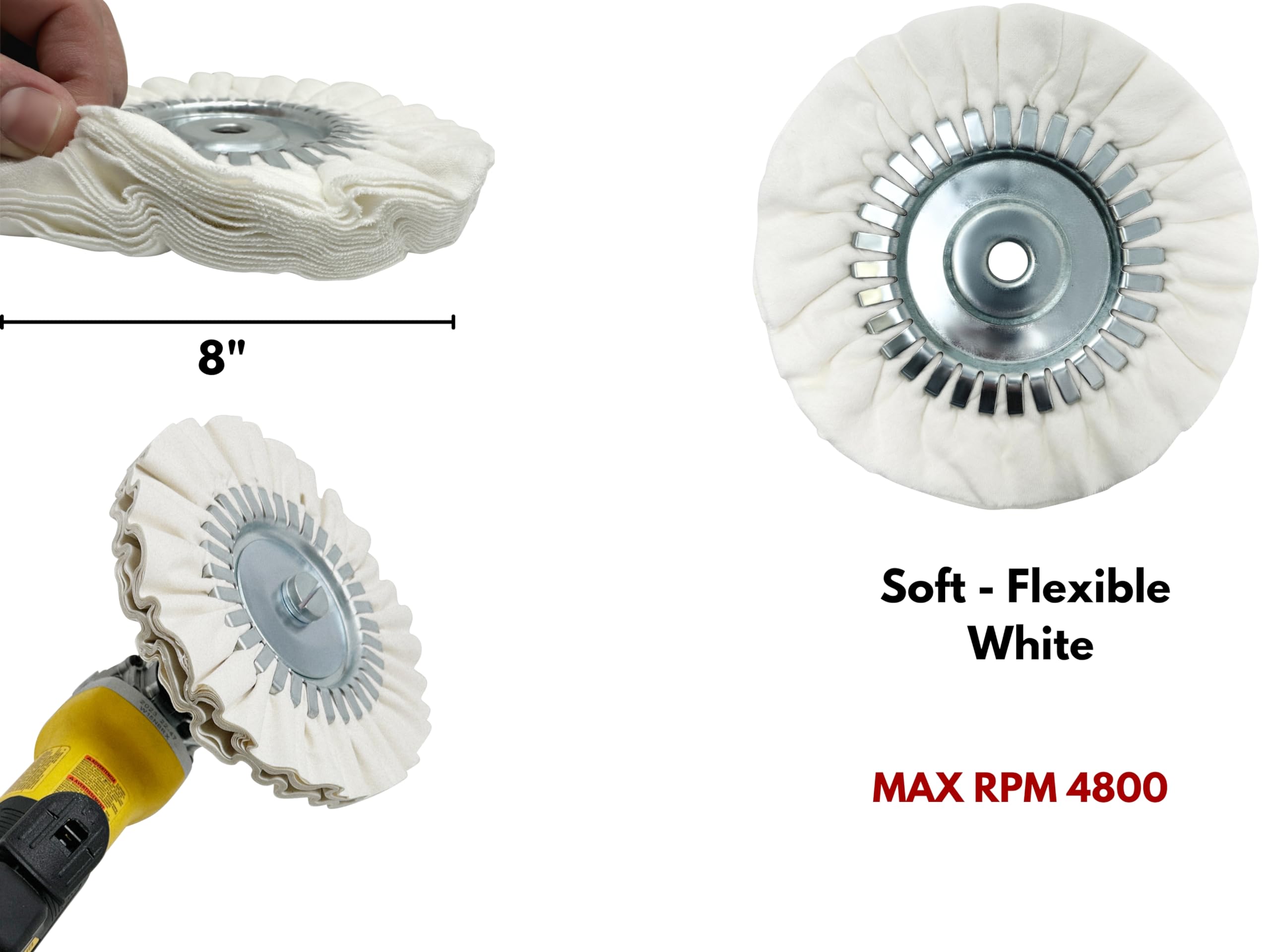 LINE10 Tools 20,3 cm Airway Polierscheiben-Set mit dreistufiger Verbindung und Winkelschleifer-Puffer-Verlängerungsadapter zum Polieren von Hartmetallen