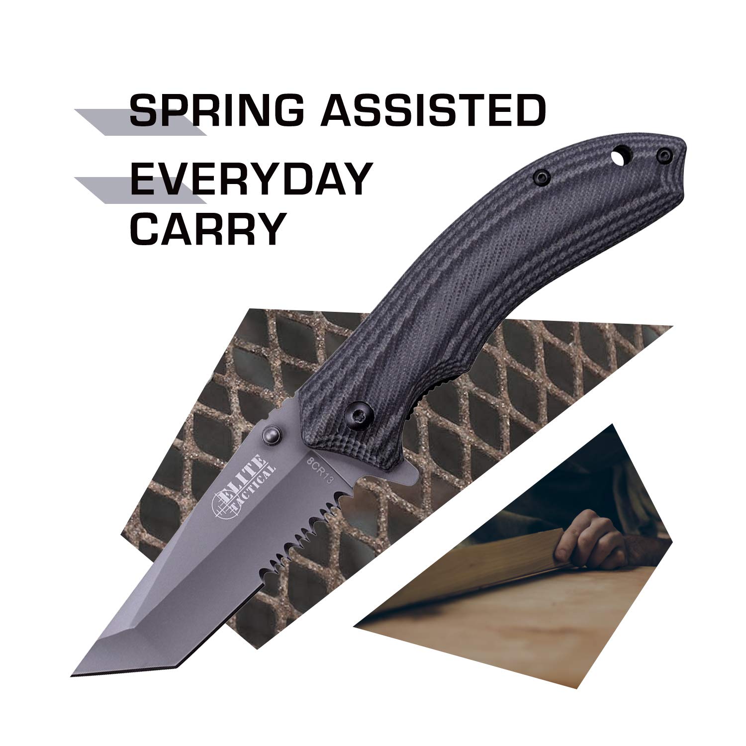 Elite Tactical Spring Assisted Knife - ET-A1023-SO