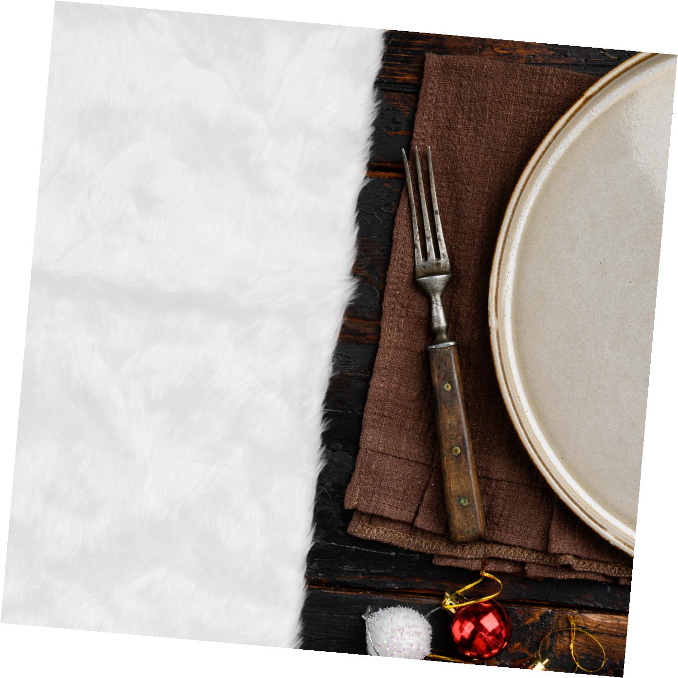 Weihnachtstischläufer Plüsch Weiß Für Esstisch Hotel Weihnachtsfeier Dekoration