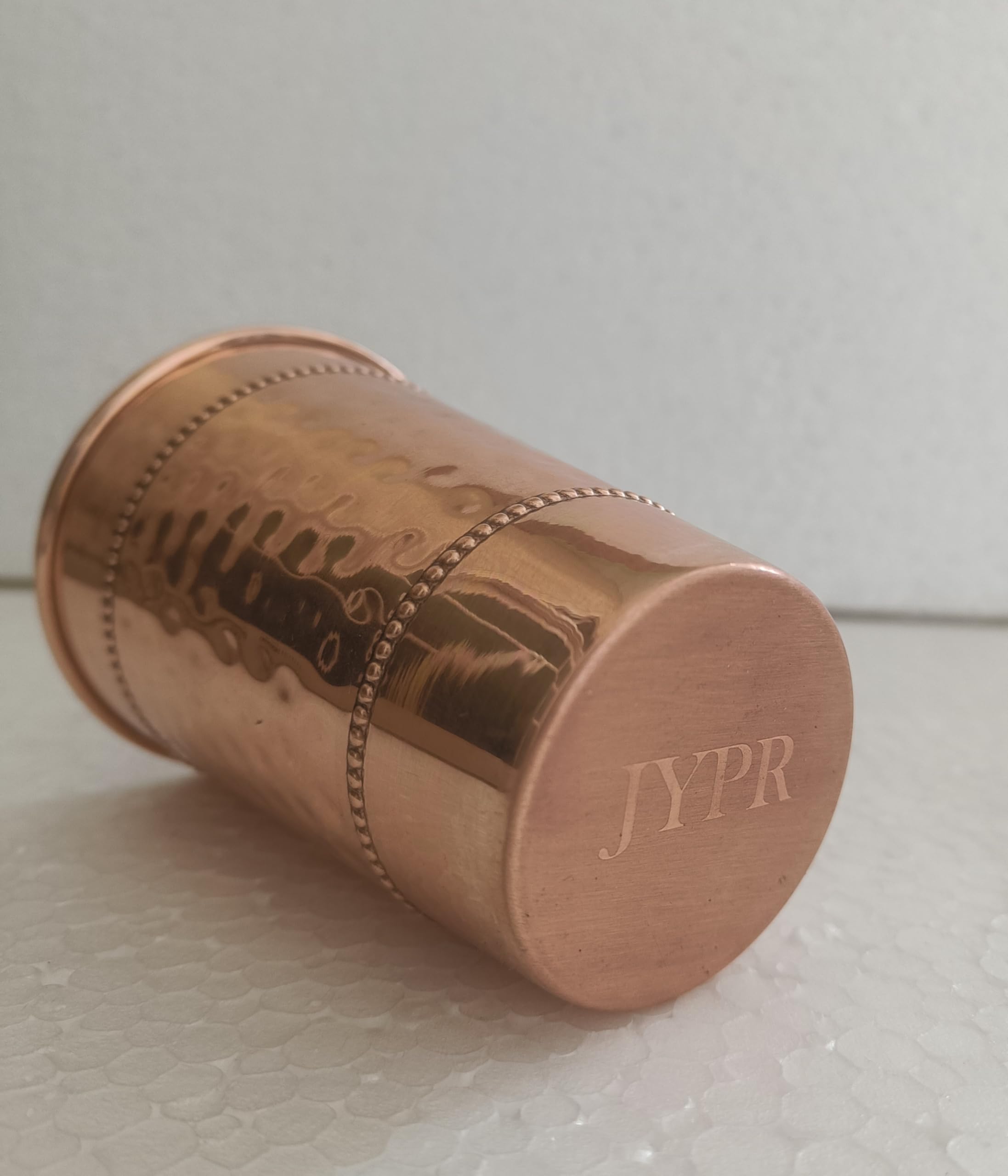 Hammered Pure Copper Water Drinking Glasses Set of 2 Large 13 Oz Drinking Cups Copper Ayurvedic Health Benefits Tumblers Beautiful Handcrafted Design Cup Best Gift