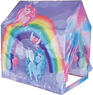 POCO DIVO Unicorn Paradise Princess Castle, Girls Pegasus Bedroom Tent, Kids Outdoor Pretend Camping House, Toddler Rainbow Indoor Play Tent, Foldable Roomy Children Pony Playhouse