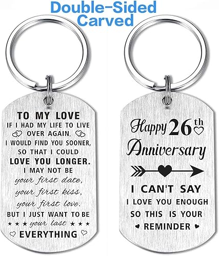 Miniatura 2 de Llavero de aniversario, regalo para él, ella, hombres, mujeres, marido, esposa, novia, novio, parejas, boda, aniversario, joyería