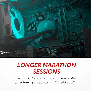 Alienware Aurora R13 Gaming Desktop - Intel Core i7-12700KF, 16GB DDR5 RAM, 1TB SSD + 1TB HDD, NVIDIA GeForce RTX 3070 Ti 8GB GDDR6, Liquid-Cooling, Windows 11 Home - Lunar Light