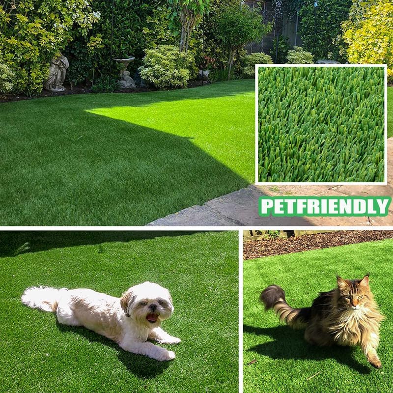 Miniatura 7 de Césped artificial de 1.50 pulgadas de altura del pelo de césped sintético realista, 10 x 10 pies, para interiores y exteriores, alfombra Astro para