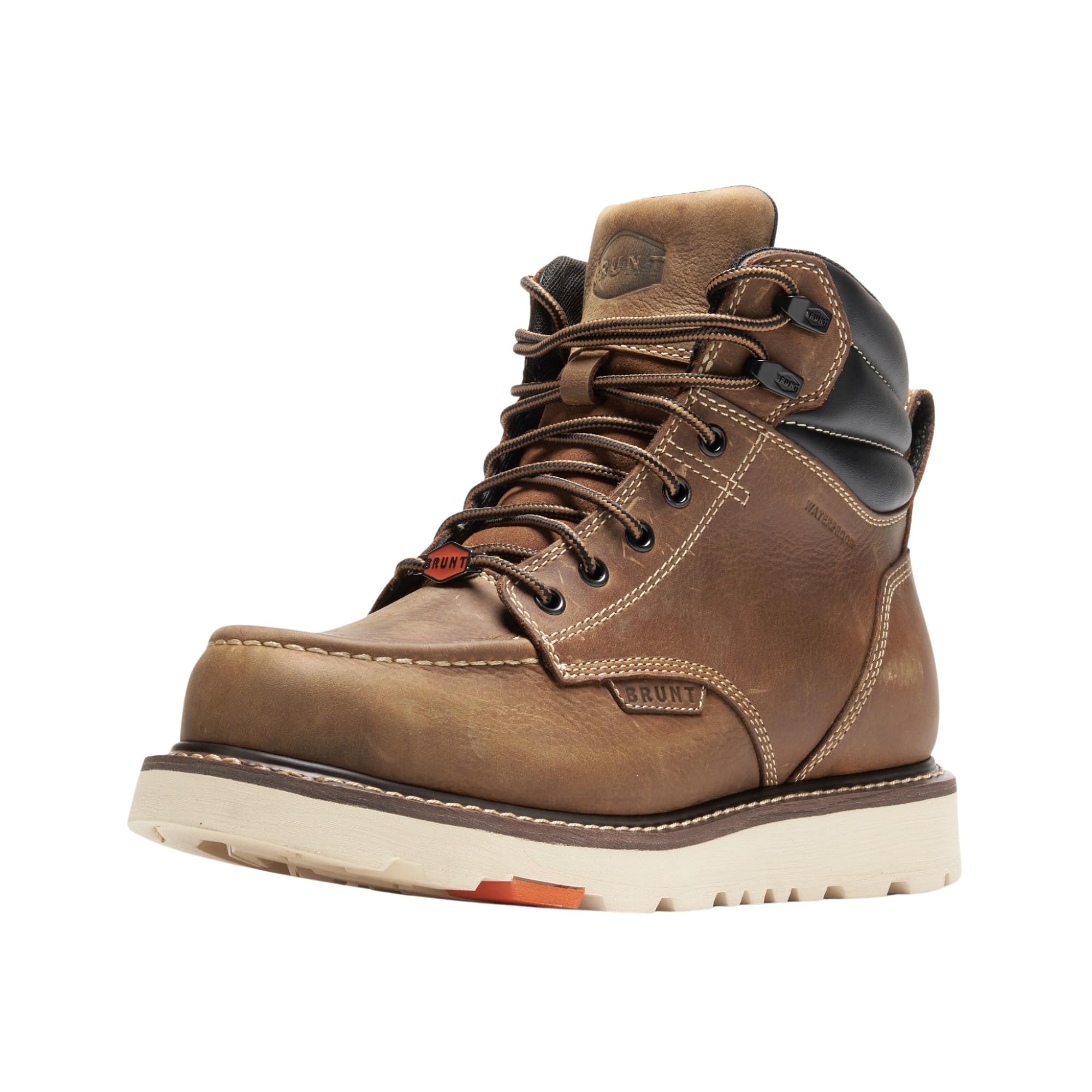 BRUNT Marin Welted (Comp Toe) - Men’s, Brown - Waterproof Safety Toe Wedge Work Boot - Goodyear Welt Construction - EH & ESR Rated - Oil & Slip