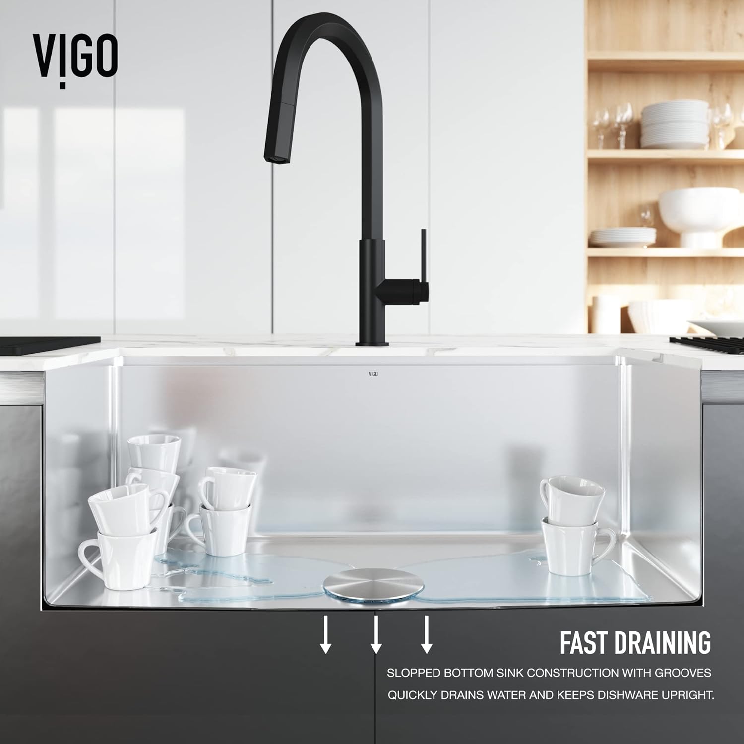 VIGO Mercer 33 inch L x 20 inch W Undermount Stainless Steel Single Bowl Kitchen Bar Sink with Accessories - Kitchen Sink VGR3320CK1