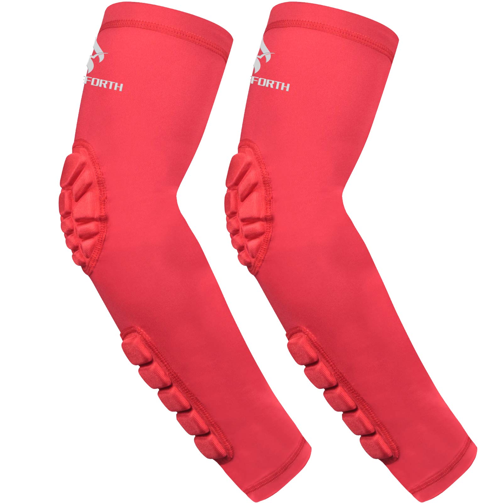 HOPEFORTH 2PCS Padded Elbow Forearm Sleeves Compression Arm Protective Support