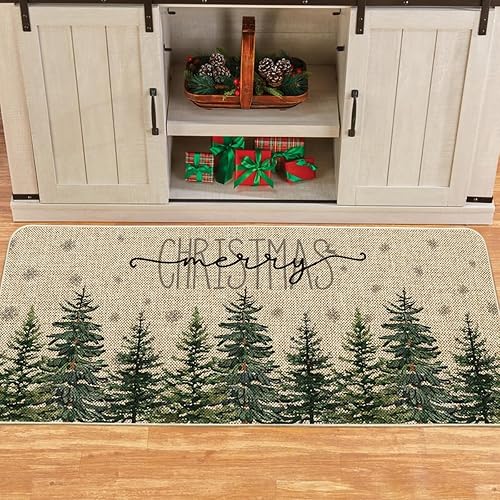 Miniatura 8 de Artoid Mode Tapete decorativo con diseño de copos de nieve y copos de nieve con texto en inglés "Merry Christmas", de temporada de invierno,