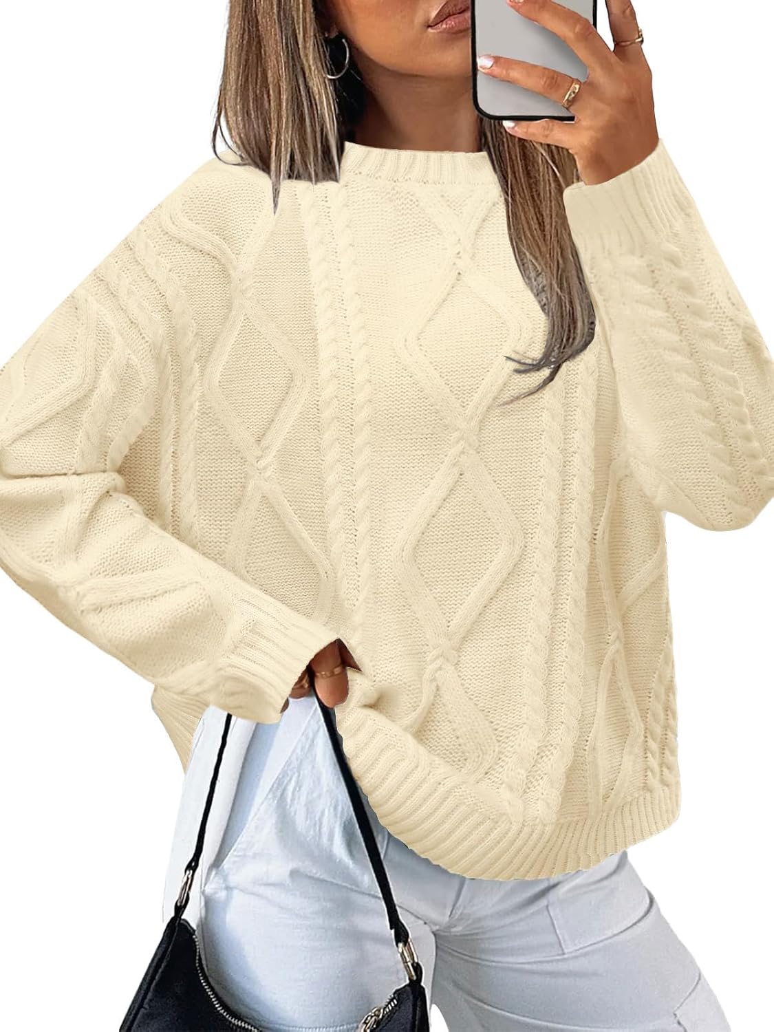 Cardigan Sweaters for Women 2025 Early Fall Fashion Clothing School Outfits Long Sleeve Shirts Womens Tops for Teachers Cowboy Chic Winter Cream Clothes Medium