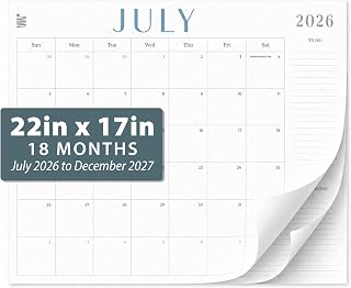 ETERNA GOODS 2026-2027 Flat Desk 18-Month Calendar, Simple Aesthetic Lay Flat Calendar in a Large 22" x 17" Size, Upgrade Your Desktop With a Modern Full Month View Calendar