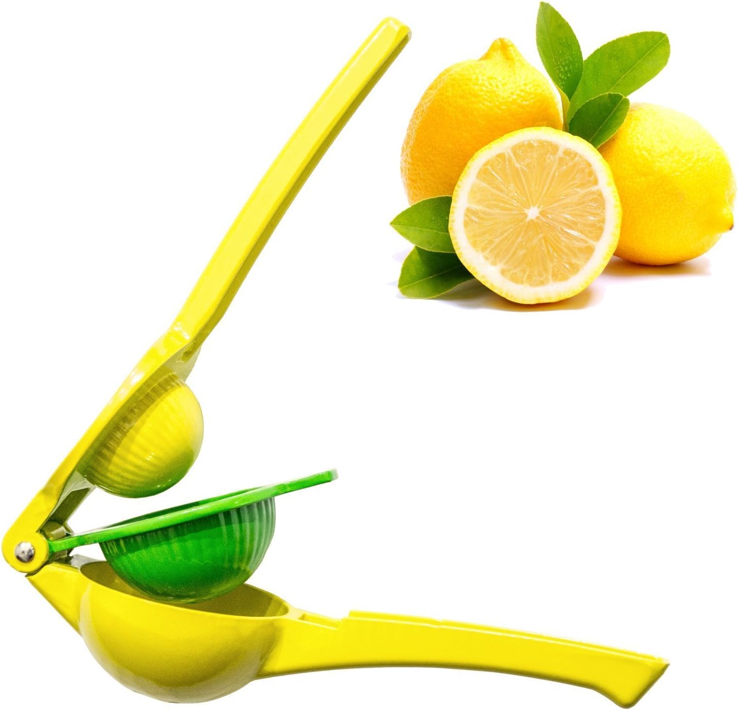 RiseKitch Lemon Lime Orange Manual Squeezer - Citrus Press - Unique Design 2 Bowls Built-In-1 Lemon Squeezer - Made From Aluminum Manual Lemon Juicer