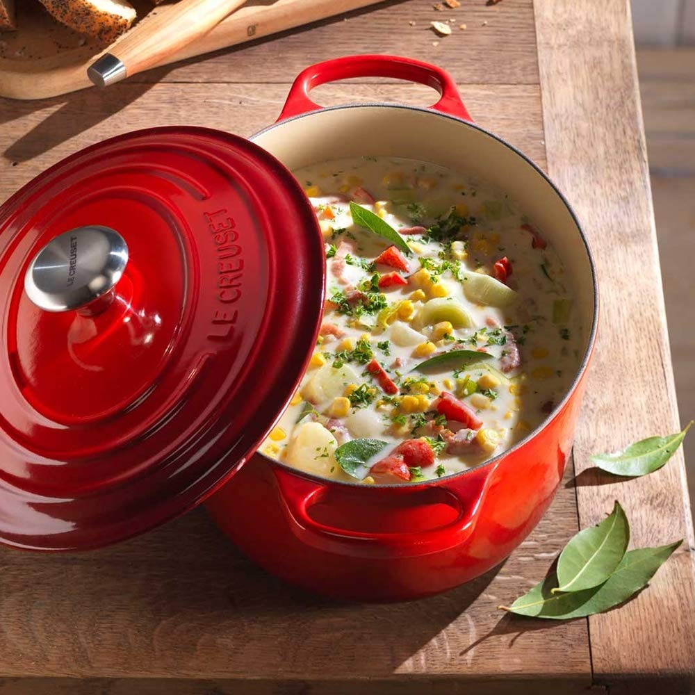 Le Creuset Signature Gusseisen-Bräter mit Deckel, Ø 27 cm, Oval, 3.4 l, Ofenrot, 21186270902430