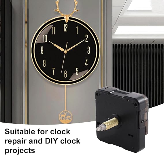 EMOON 2-Pack Quartz Clock Movement Replacement, Battery Operated Silent Clock Mechanism Kit for DIY Wall Clock Repair & Custom Clocks, Total Shaft Length 20 mm*2