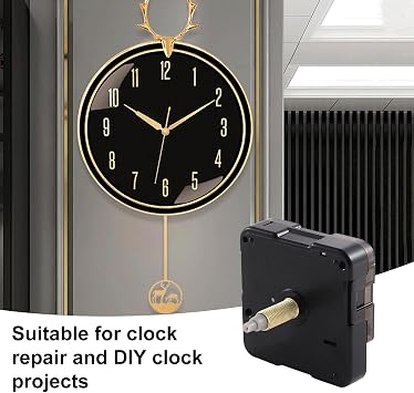 EMOON 2-Pack Quartz Clock Movement Replacement, Battery Operated Silent Clock Mechanism Kit for DIY Wall Clock Repair & Custom Clocks, Total Shaft Length 20 mm*2