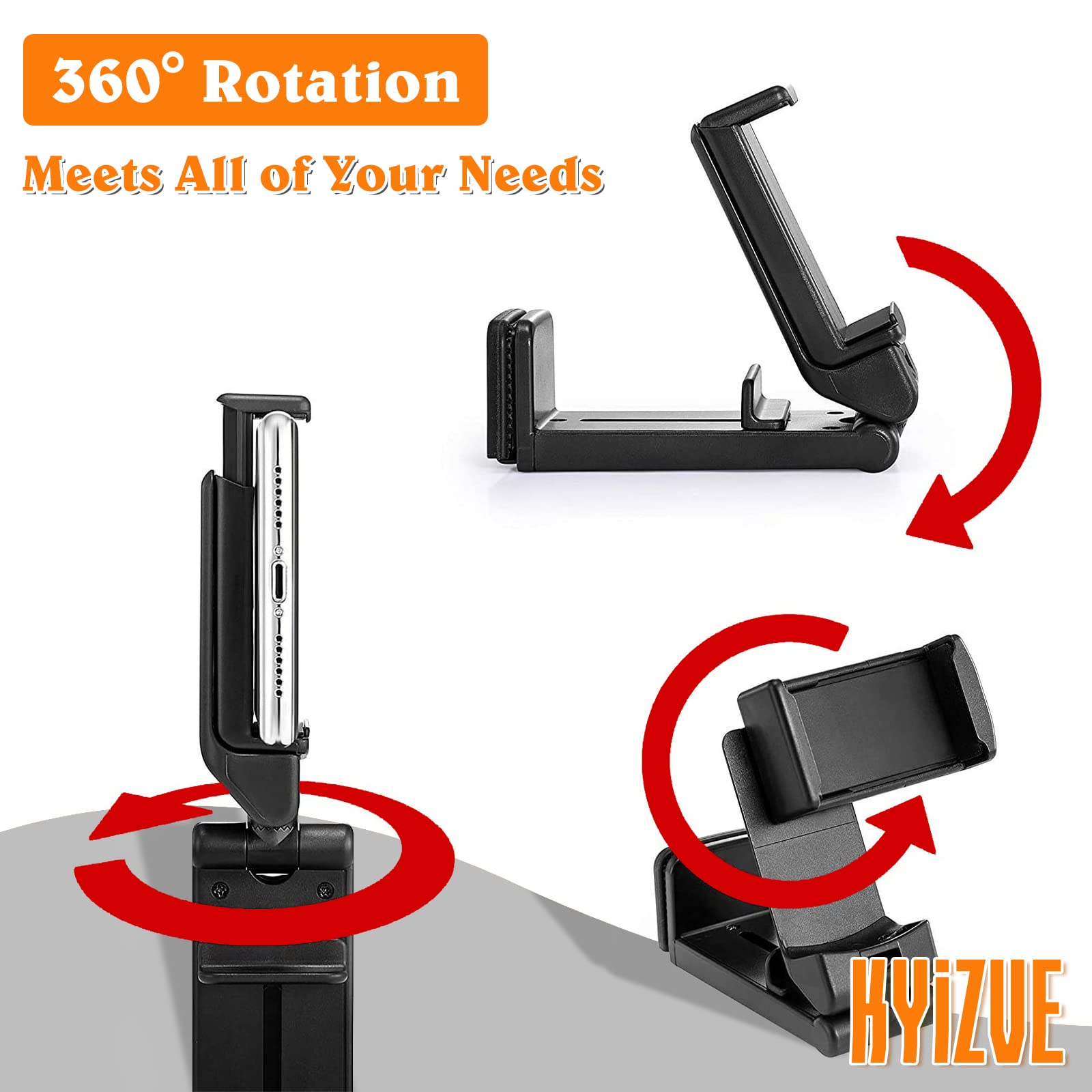Geyo - Lot De 2 Supports De Téléphone Pour Avion - Pliable, Rotatif 360° - Compatible IPhone Et Smartphones 4,7-6,9"