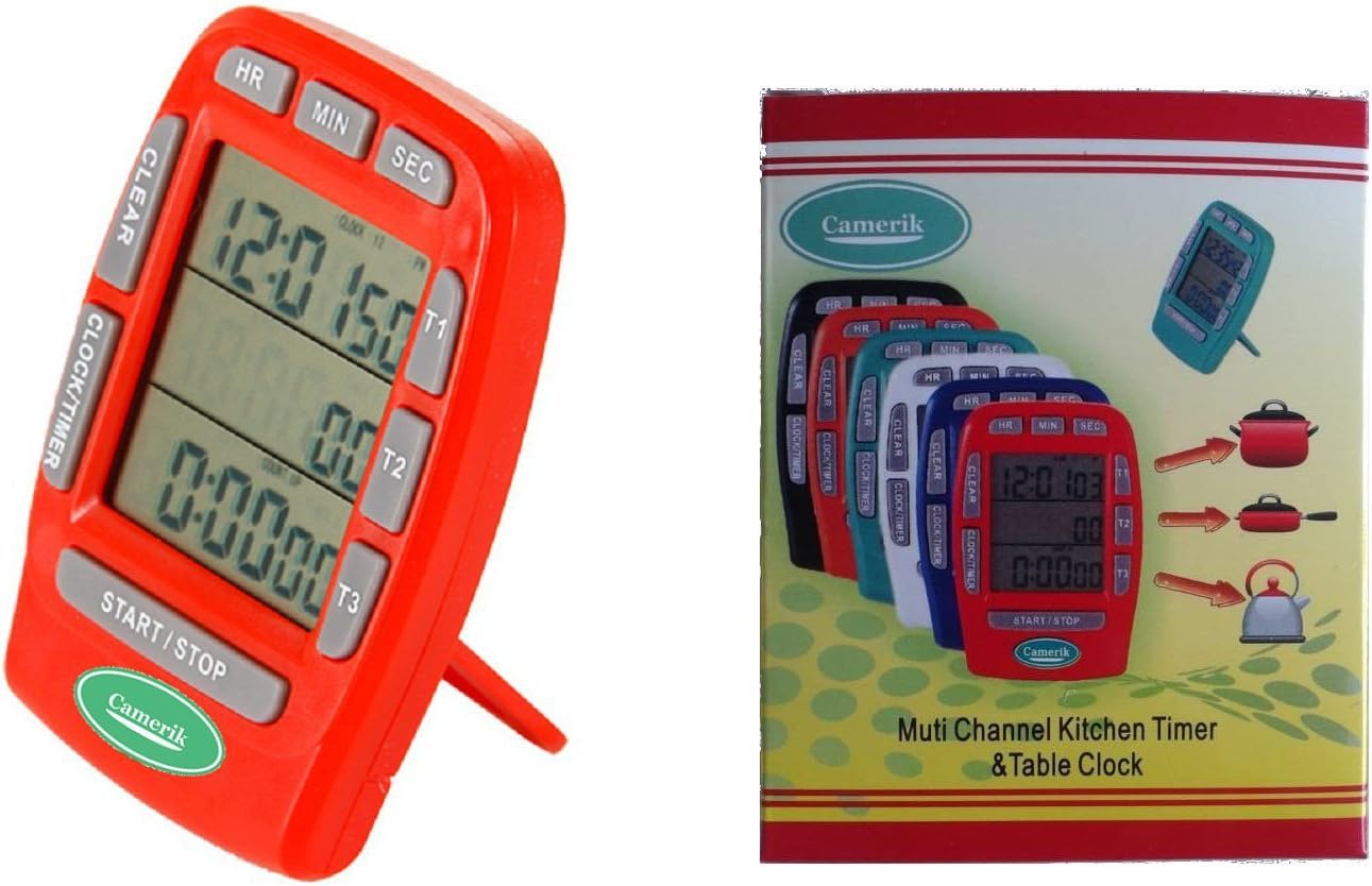 Camerik Magnetic Digital Kitchen Timer -Multi Channel (red)