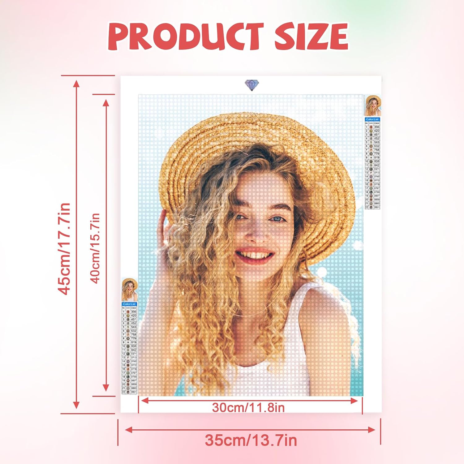 DSLFBM Custom Diamond Painting Kits, Personalized Photo Diamond Art for Adults, 5D DIY Customized Diamond Painting Full Drill Private Picture Your Own Photo,Round Diamond,19.7x25.6inch/50x65cm