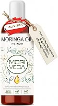 MoriVeda Premium Moringa Oil 100 ml, Cold Pressed with High Quality Behen Oil, for Skin, Hair and Food, Unsaturated Fatty Acids and Antioxidants