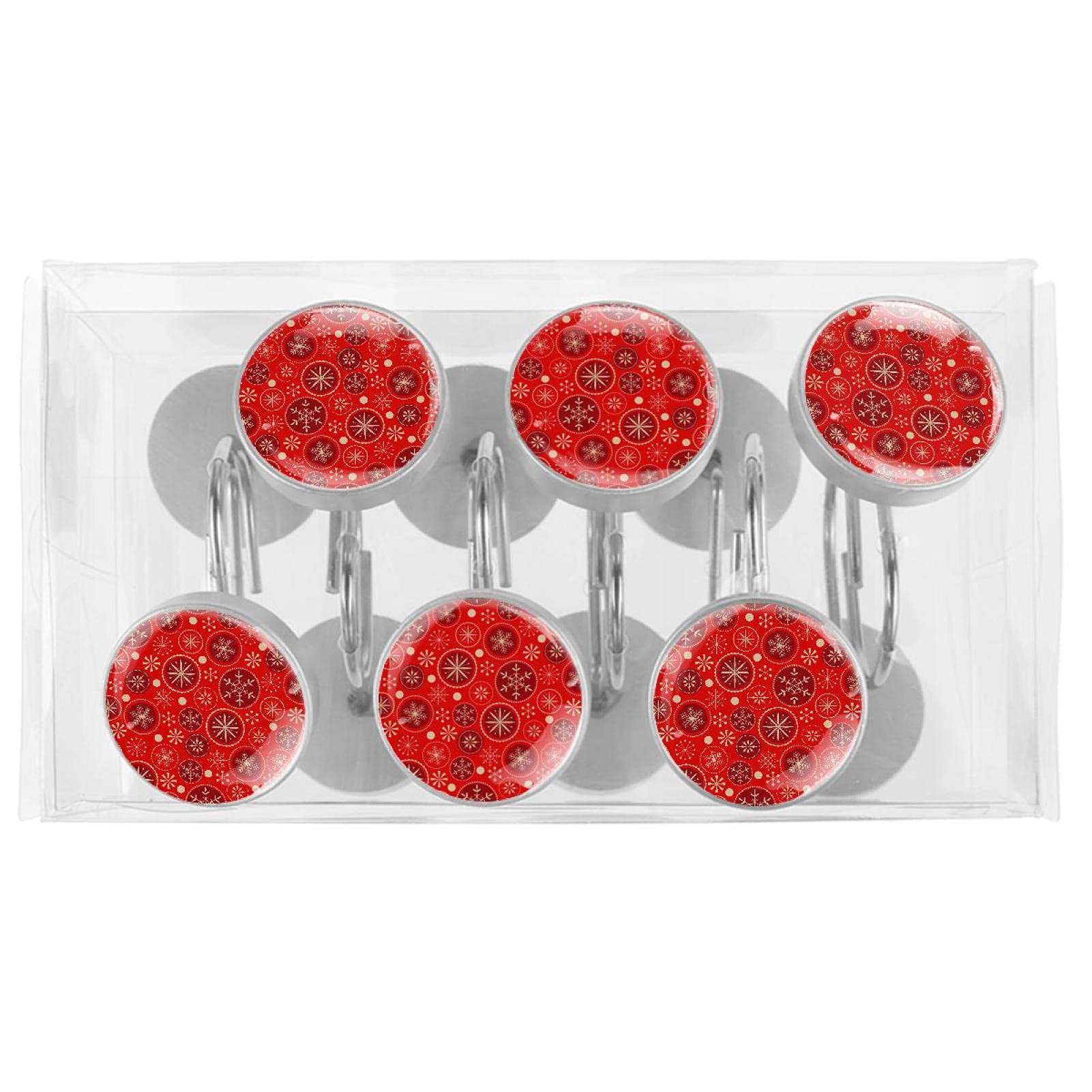 Set Di 12 Ganci Per Tenda Doccia Con Fiocco Rosso - In Lega Metallica Antiruggine, Per Bagno, Cameretta E Arredamento Coquette - 3