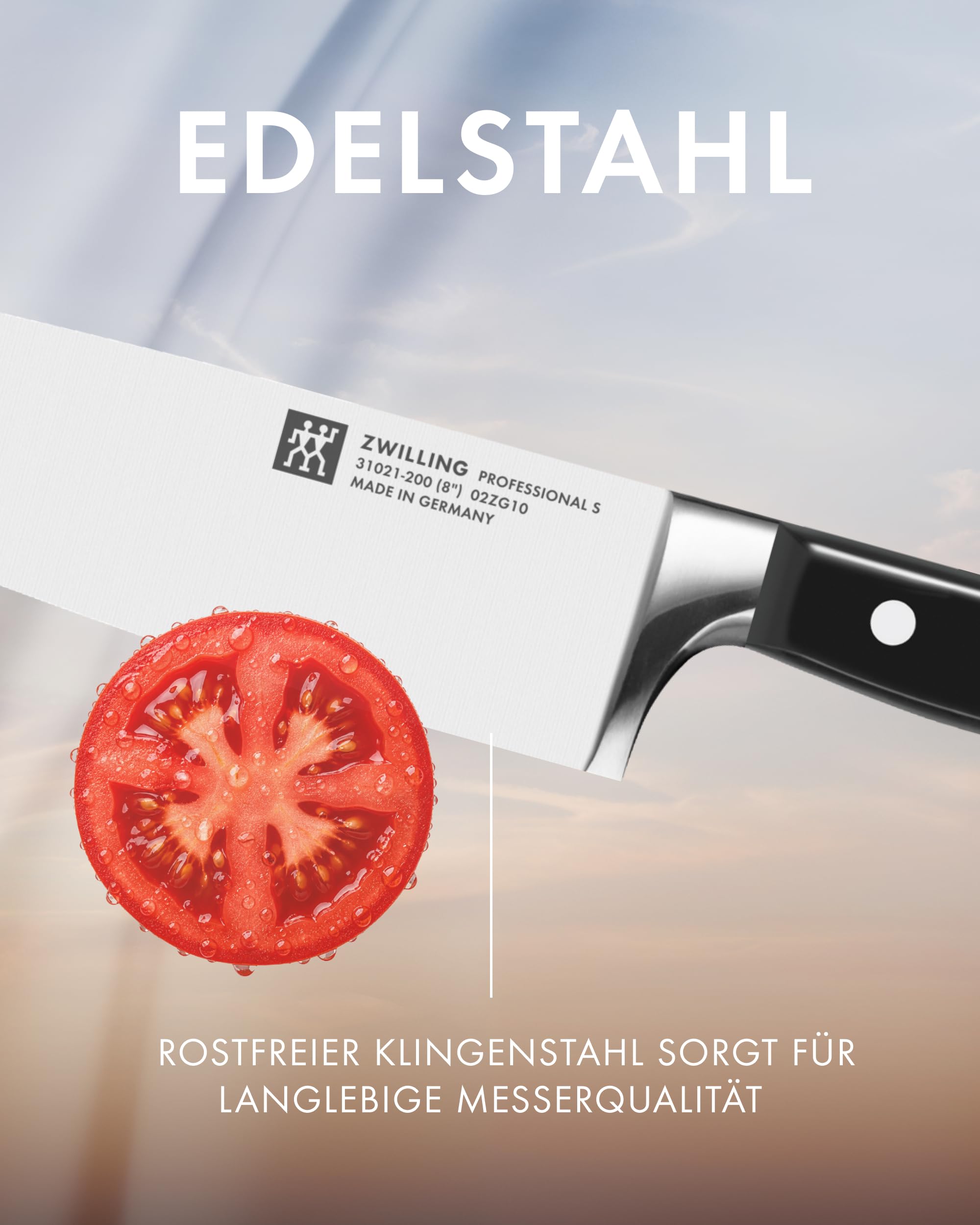 ZWILLING Professional S Messer-Set 3-teilig, Rostfreier Spezialstahl, Schwarz, Made in Germany