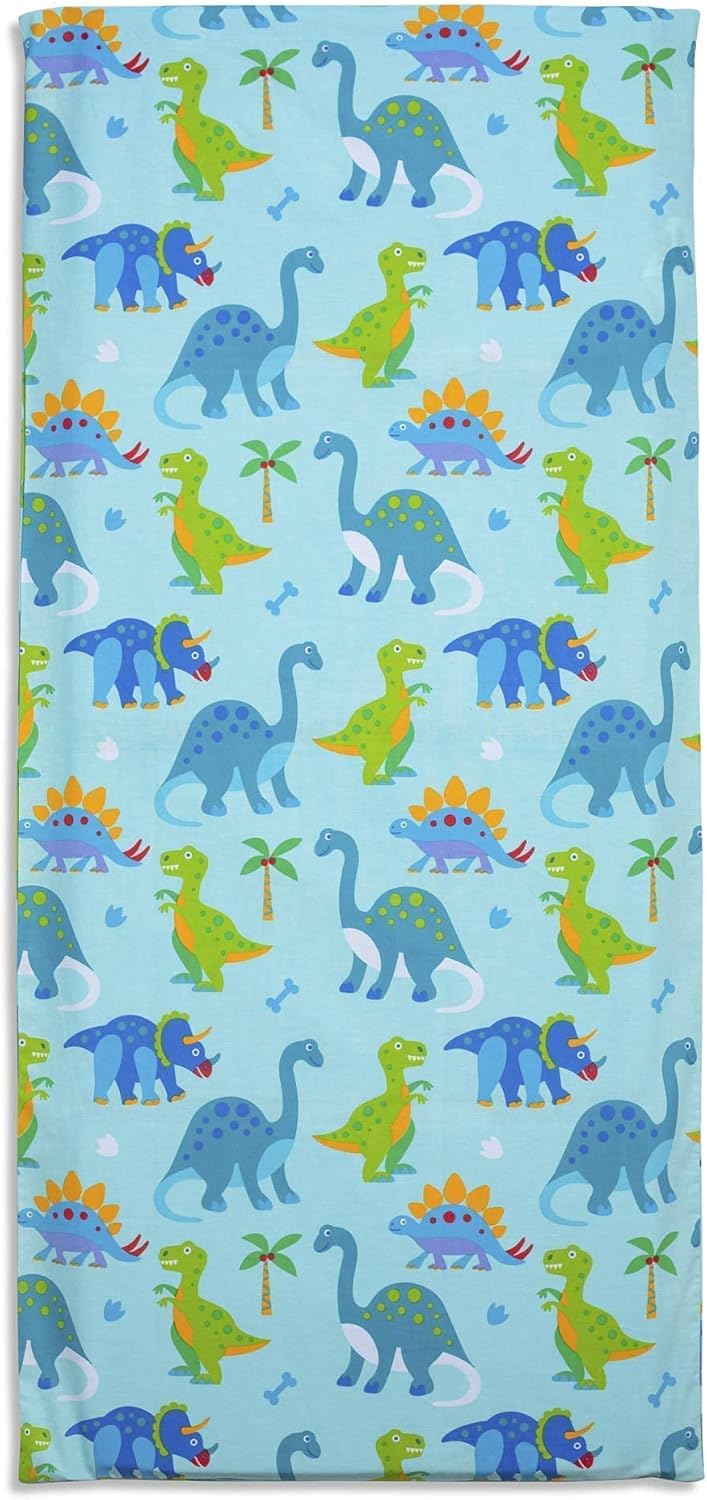 Wildkin Kids Lunch Box Bag with Cotton Nap Mat Cover - Reusable Lunch & Nap Time Set for School and Travel - Dinosaur Land