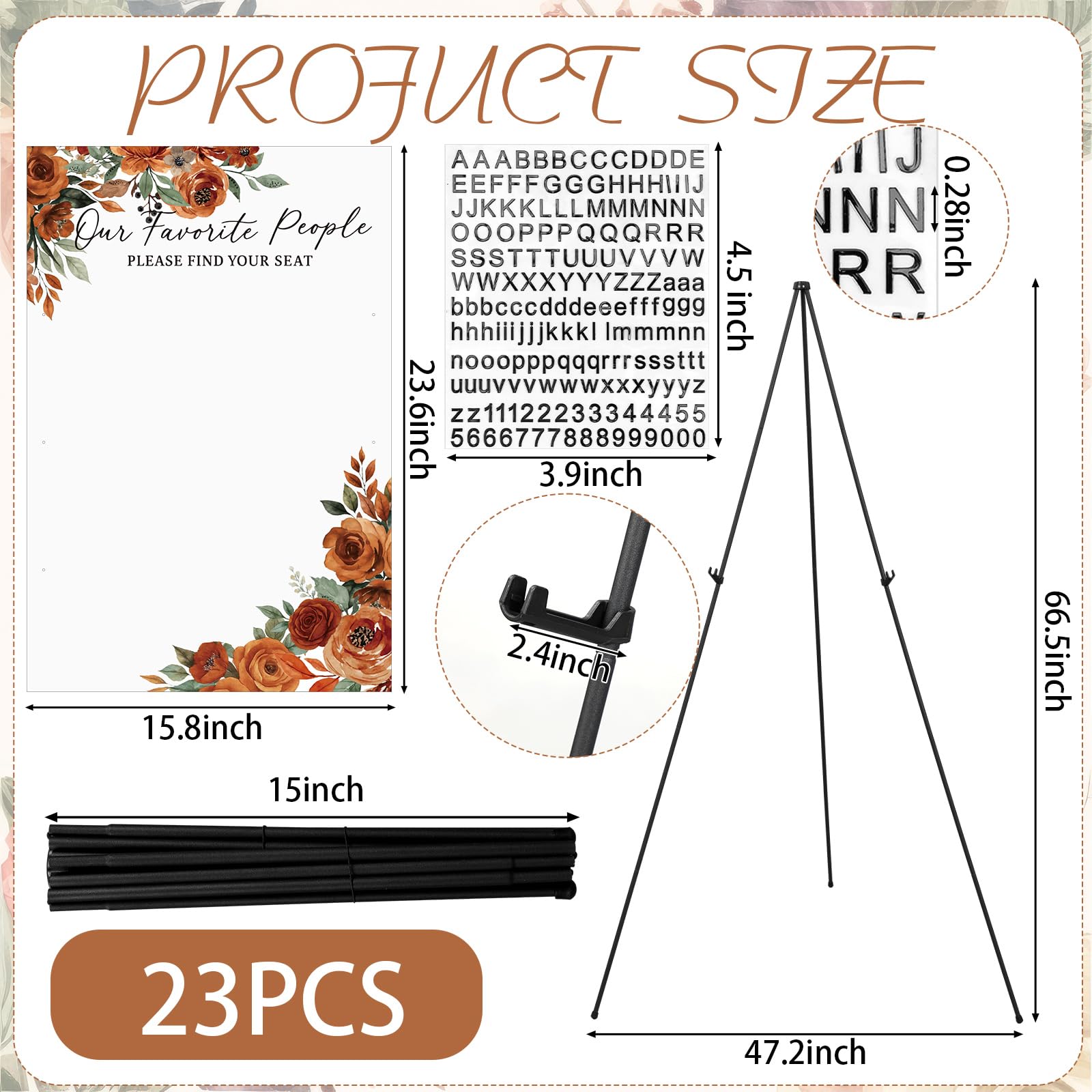 Amazon.com: Pinkunn Terracotta Floral Wedding Seating Chart with