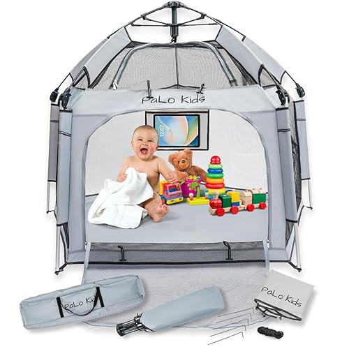 Corralito desplegable - Corralito portátil para bebés - Corralito con toldo para reventar y llevar - Corralito para bebés para interiores y