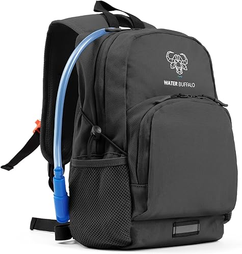 Miniatura 1 de Water Buffalo Mini mochila de senderismo Sherpa para niños y mochila de hidratación, con vejiga de 1.5 L, ajuste ajustable, ribete reflectante,
