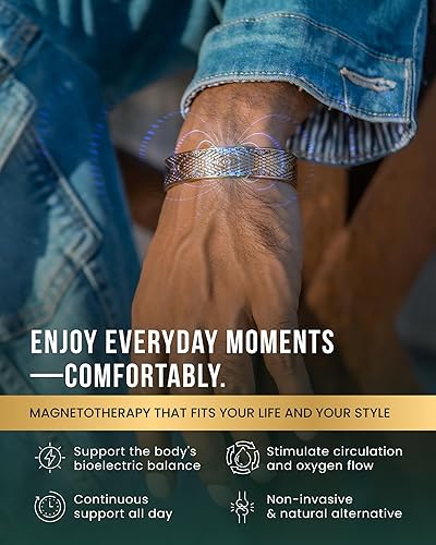 Miniatura 3 de MagnetRX Pulseras magnéticas de cobre  Pulsera efectiva de cobre puro para hombres y mujeres  Brazalete de cobre ajustable para terapia magnética