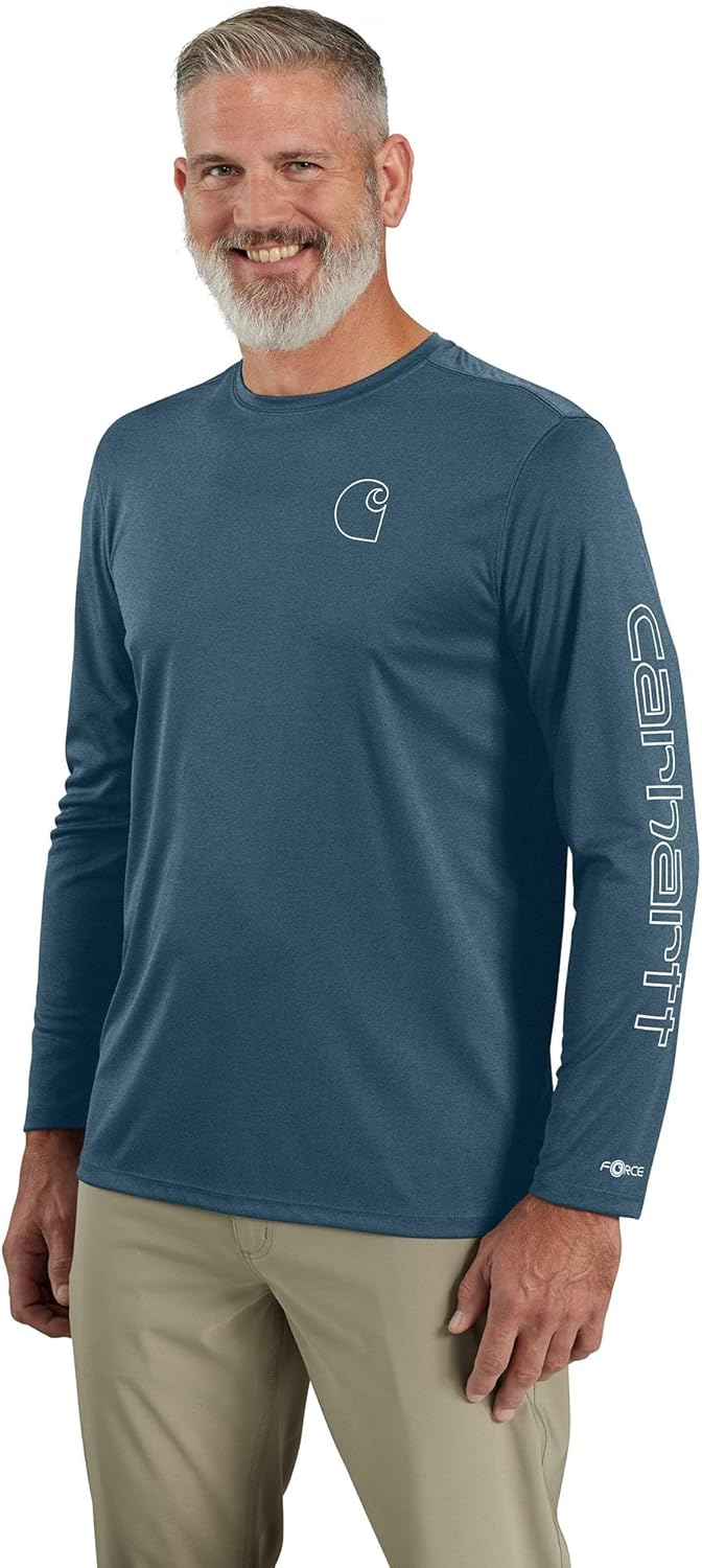 Carhartt Men’s Force Sun Defender Lightweight Long-Sleeve Logo Graphic T-Shirt