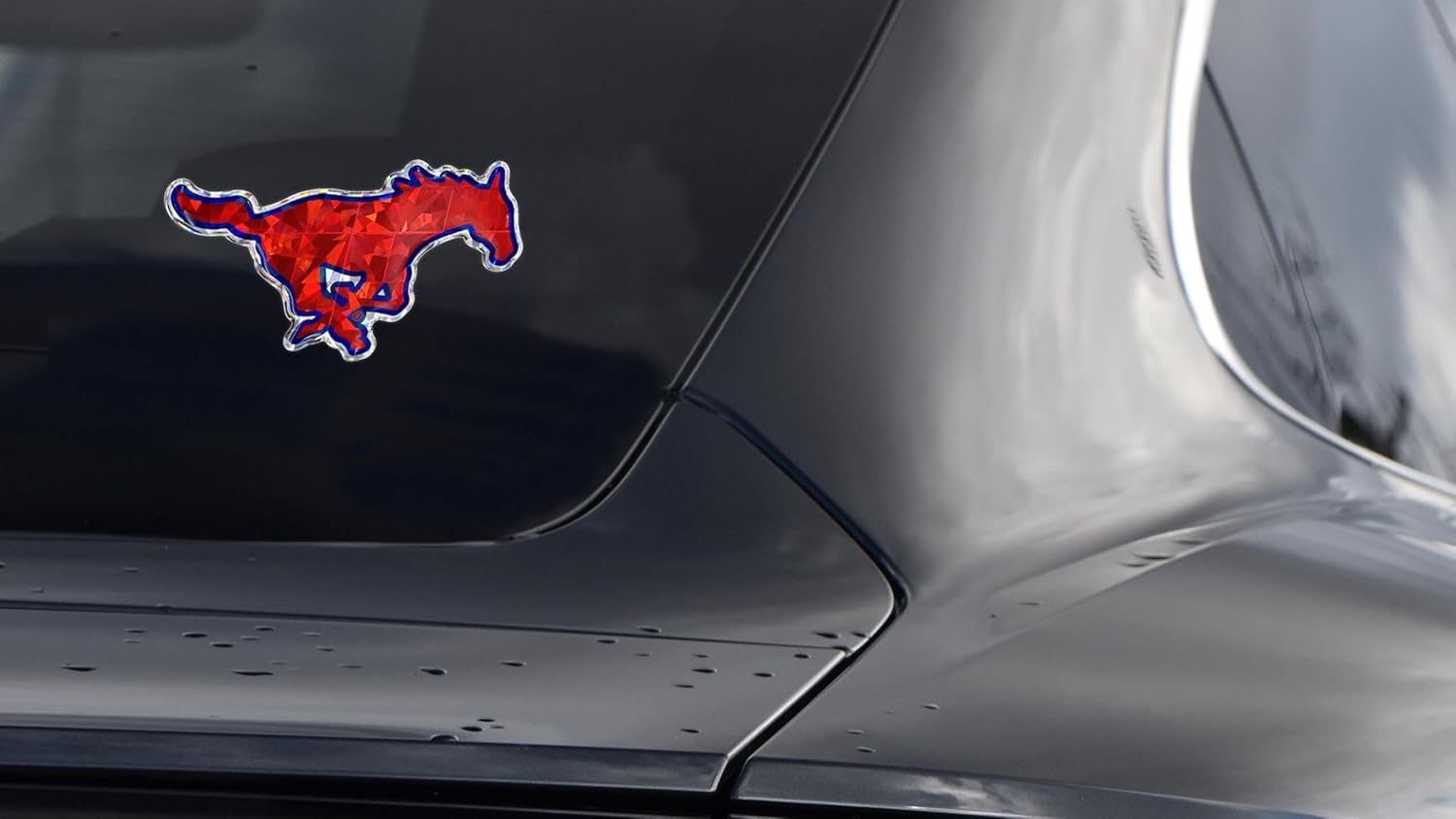Elektroplate Officially Licensed SMU Mustangs Red & Blue Reflective Decal | Premium 3D Doming All Weather Sticker for Car, Water Bottle, Laptop, Tablet, Window, Cooler, Phone | Made in The USA - Image 6