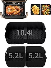 SOSALUK 3 Pcs Silicone Hot Air Fryer Moulds Accessories for Ninja Foodi Flexdrawer AF500EU 10.4L AF500DE Airfryer Silicone for COSORI 1 x 10.4L & 2 x 5.2L Silicone Inserts for