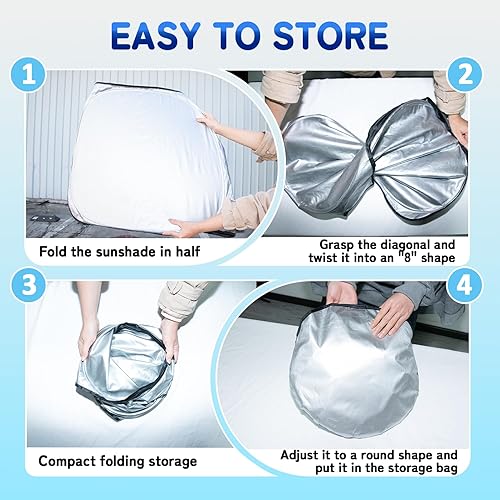 Miniatura 6 de Parasol de parabrisas de ajuste personalizado para Nissan Rogue 2014-2020, bloquea los rayos UV y el calor, parasol de ventana delantera, fácil de