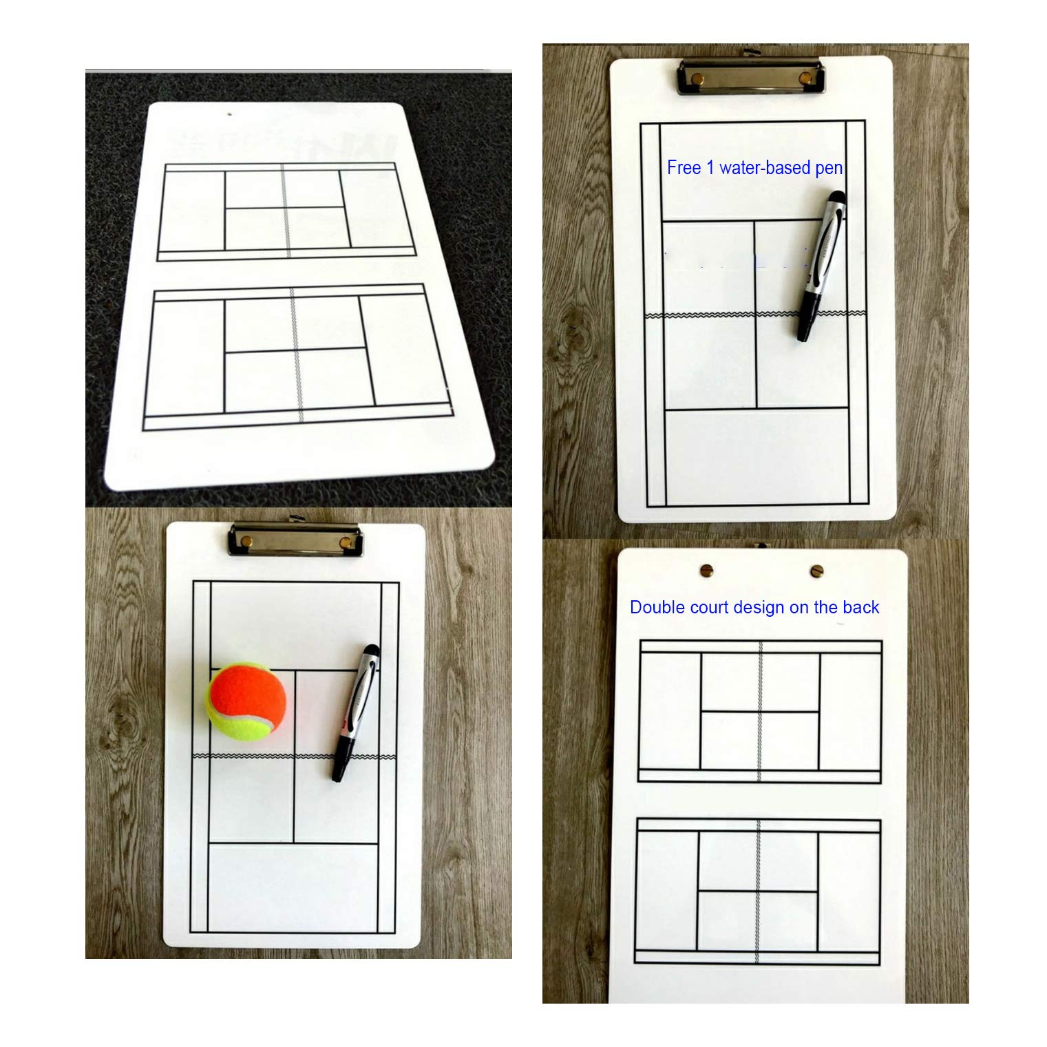 Tableau Tactique Magnétique Tennis - Portable Pliable, 42x27 Cm Déplié