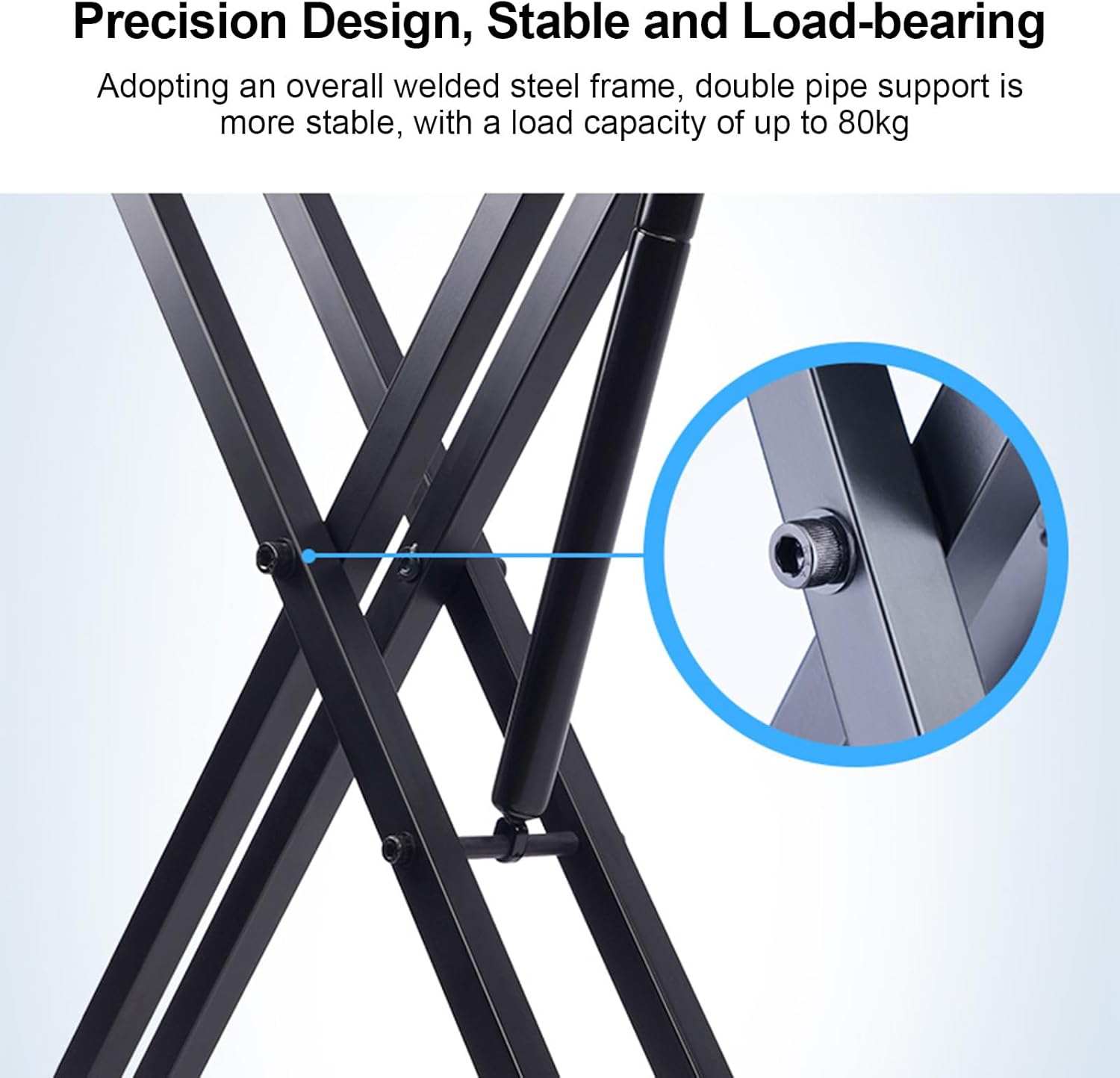 Electronic Piano Keyboard Stand Hydraulic X Frame Gas Spring X Keyboard Stand for Electronic Keyboard Digital Piano Synthesizer Adjustable X Shape Double Brace Design Hydraulic X Stand for