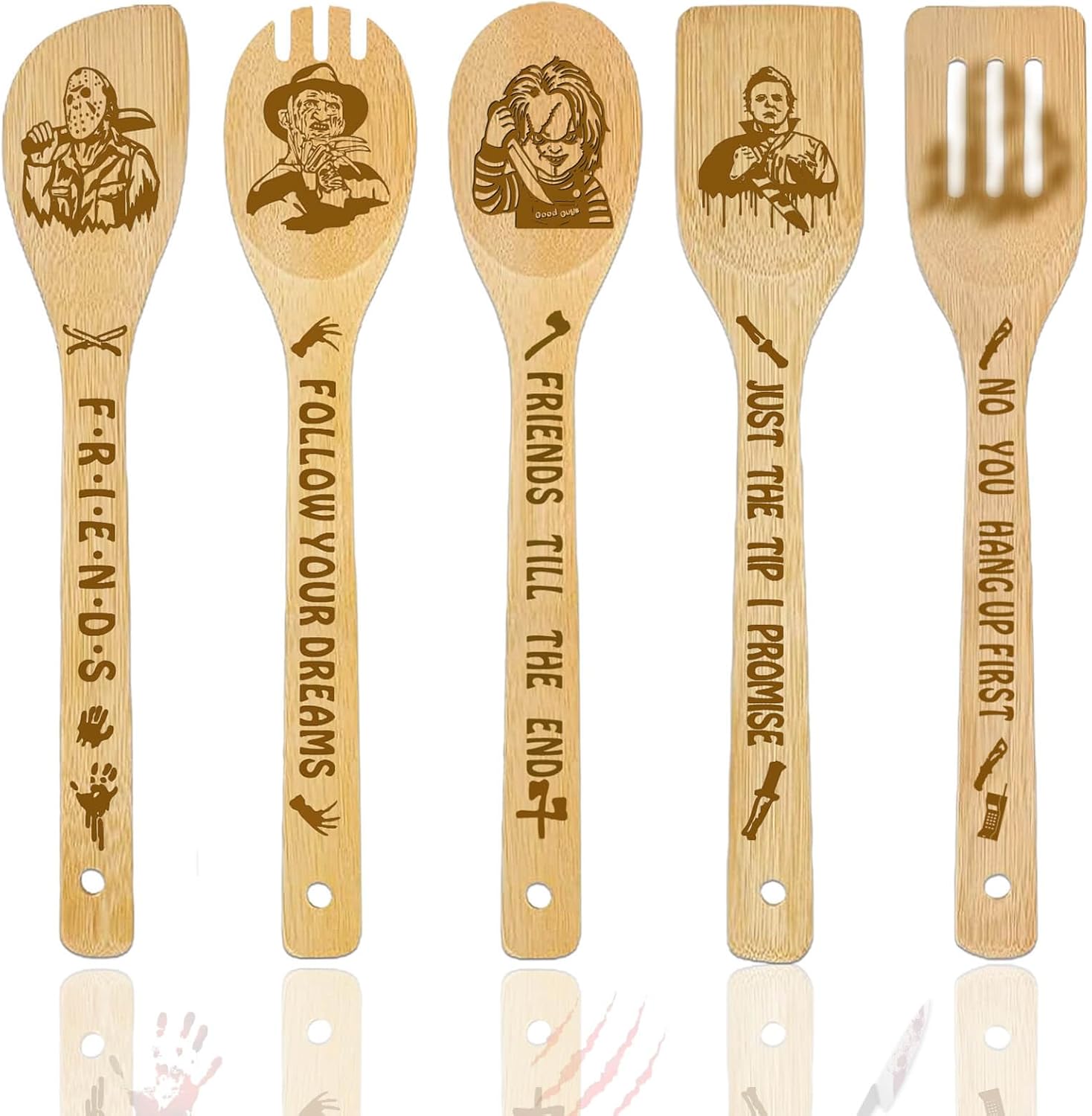 Horror Movie Merchandise Decor Gifts Car Air Fresheners 8 PCS and Wood Spoon for Cooking 5 PCS